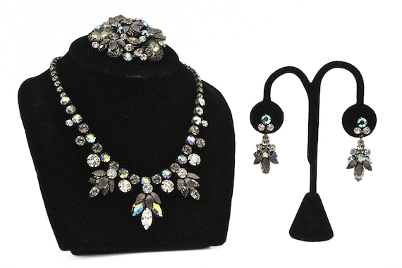 Designer Regency Foiled Back Gray Iridescent AB C… - image 1