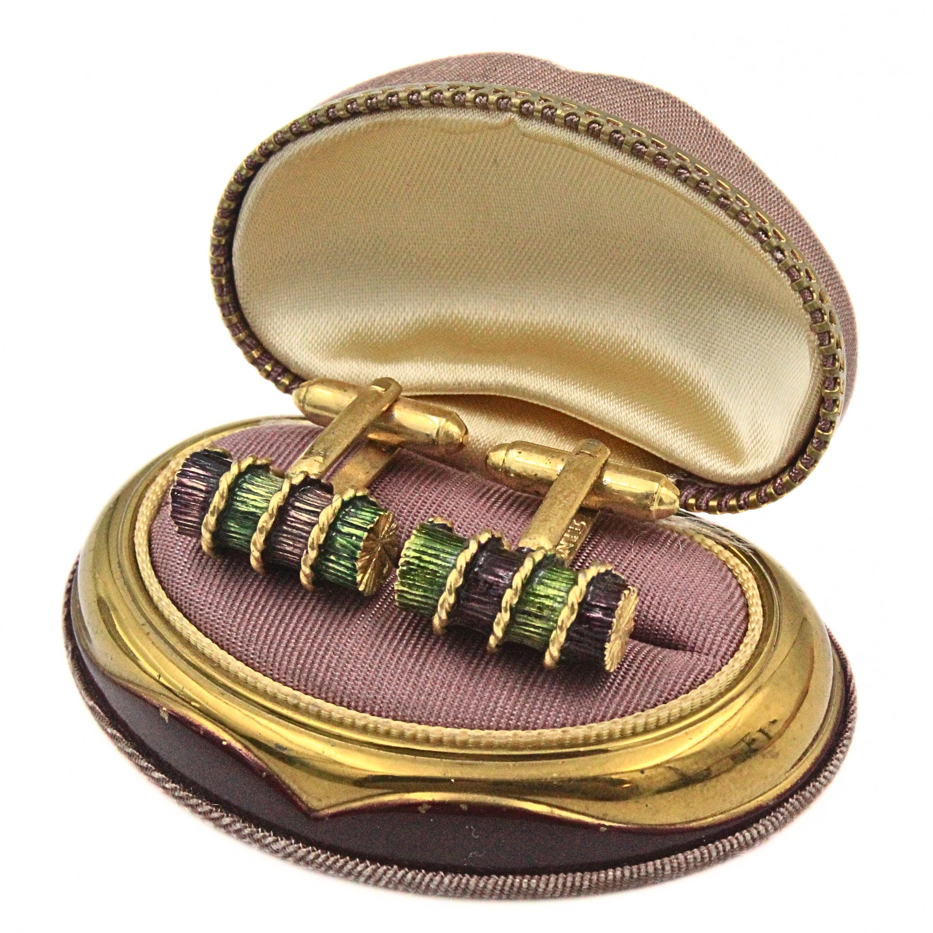 Boutons De Manchette Vintage Plaqués Or - Design Bois élégant Pour Chemise Habillée