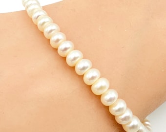 Vintage 14K Gold Freshwater 5mm Pearl Beaded Bracelet