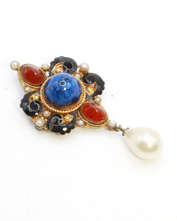 Antique Austro-Hungarian Marked Enamel Carnelian F