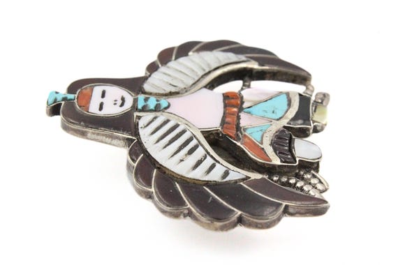 L & V Harker Zuni Inlaid Bennet Marked Sterling S… - image 5
