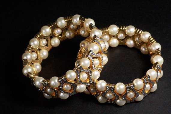 French Couture NWOT Glam Vogue Bold Faux Pearls G… - image 7