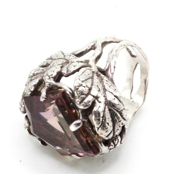 Sterling Silver Modernist Large Chunky Ametrine H… - image 7