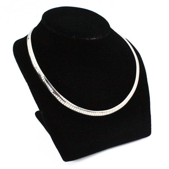 Amazing Marked Italy Milor Sterling Silver Omega Choker Necklace