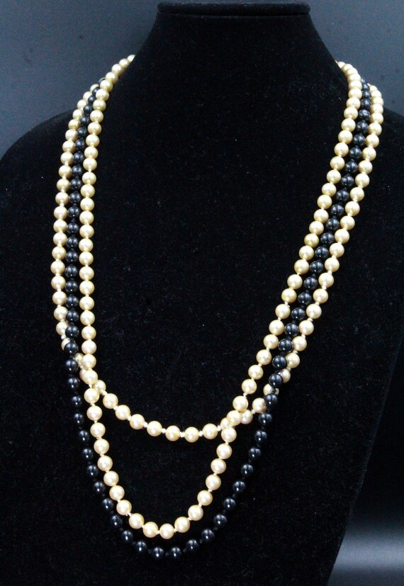 Exceptional French Couture Retro Triple Strand Bl… - image 5