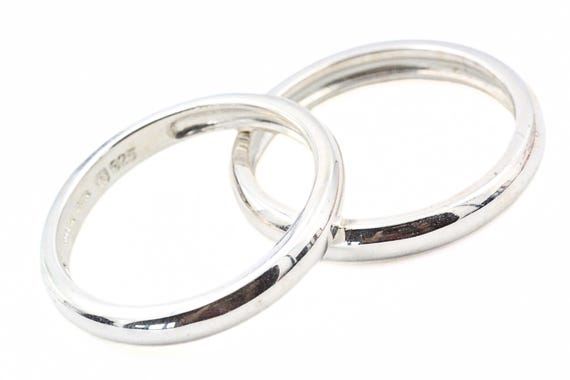 Exquisite Sterling Silver 925 Two Stackable Band … - image 4