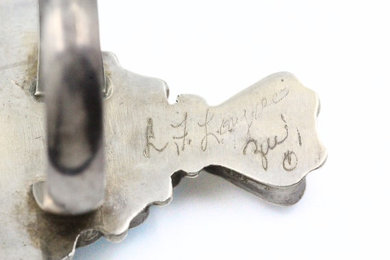 Signed Larry & Faye Lonjose Zuni Sterling Silver Thunderbird