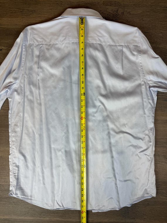 Designer Custom Made Solid Light Blue Button Down… - image 10