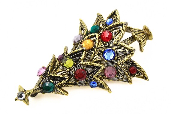 Handsome Hollycraft Signed Multicolor Foiled Glas… - image 4