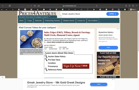 F and F Felger For Tiffany & Co 14K Gold Rhodolit… - image 10