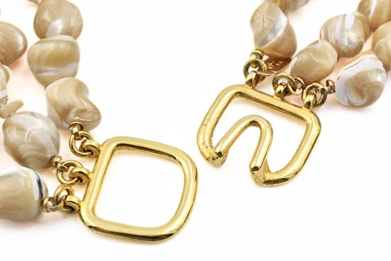 Kenneth Lane Signed Designer Shell Bead Triple St… - image 8