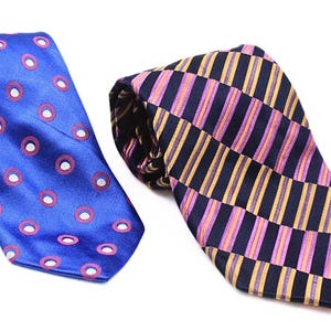 Ted Baker Designer 100% Silk Stripes Polkadot Embroidered Necktie Lot