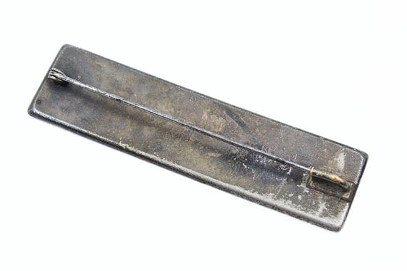 Antique Rectangular German Silver Multi Color Ena… - image 7