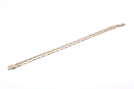 Vintage Sterling Silver Chain Link Wide Bracelet - image 4