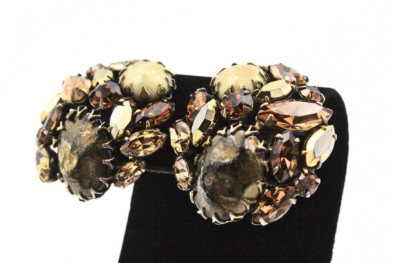 Astounding Regency Signed AB Crystals Browns Oran… - image 7