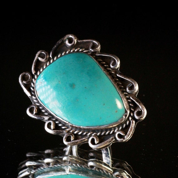 Old Pawn Navajo Vintage Sterling Silver Turquoise… - image 1