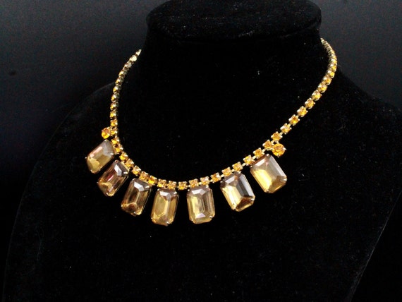 Vintage 50's Large Rootbeer Rectangular Cut Glass… - image 3