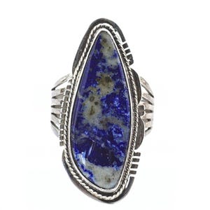 Sweet Jackson Lester Sterling Silver Navajo Sodalite Elongated 