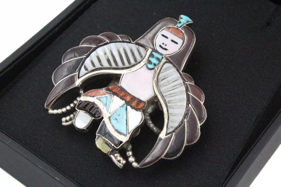 L & V Harker Zuni Inlaid Bennet Marked Sterling S… - image 6