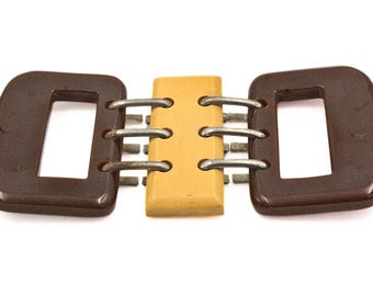 Vintage 1930s Bakelite Sash Belt Buckle Art Deco Accessories  display picture 2
