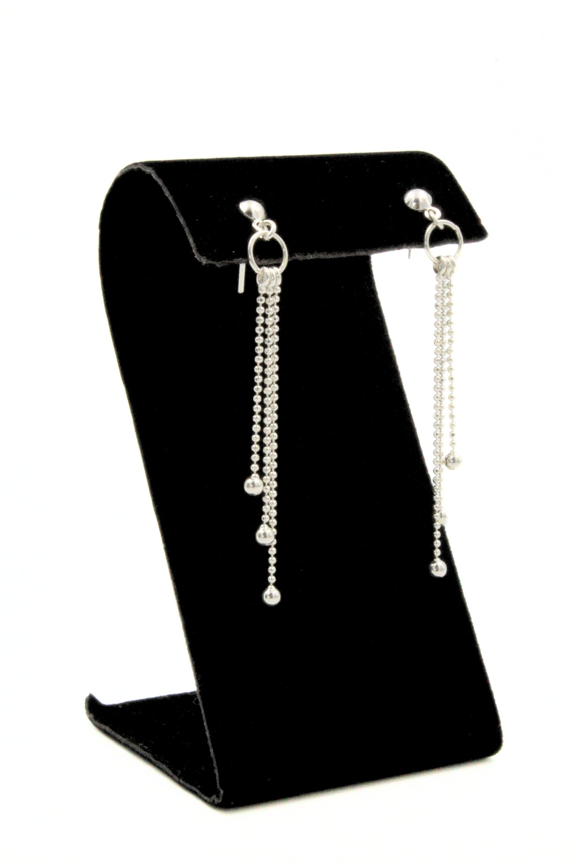Contemporary Dainty Sterling Silver Drop Necklace 2.5