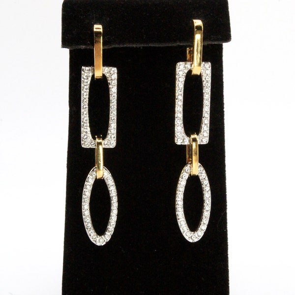 Swan Swarovski Crystal Designer 2" Long Dangle Drop Earrings