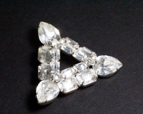 Weiss Signed Designer High End Clear Rhinestones … - image 1