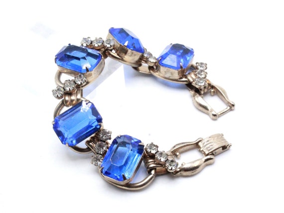 Juliana Designer Five (5) Links Cobalt Blue Glass… - image 1