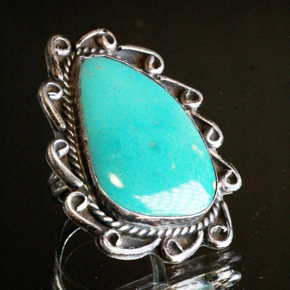 Old Pawn Navajo Vintage Sterling Silver Turquoise… - image 3