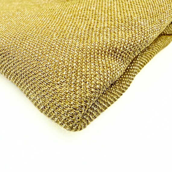 Vintage Retro Golden Fabric Glass Kiss Lock Purse View 6