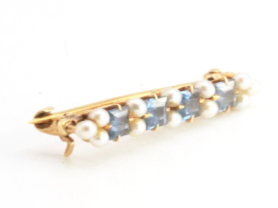 Antique Edwardian 14K Gold Seed Pearl Natural Sap… - image 3