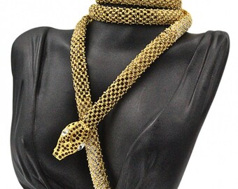 VALENTINO GARAVANI SNAKE RHINESTONES COUTURE NECKLACE BELT Magnificent Authentic Valentino Garavani Snake Rhinestones  main image 4