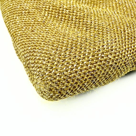 Vintage Retro Golden Fabric Glass Kiss Lock Purse View 5