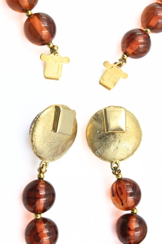 Stunning Two Sets Orange Lucite Bead Fall Vibe Ne… - image 10