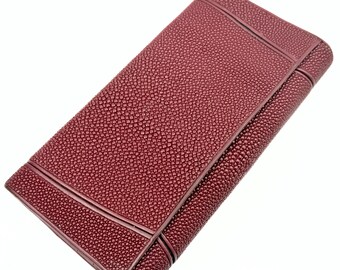 Rota Designer High End Carmine Red Stingray Leather Tri-fold