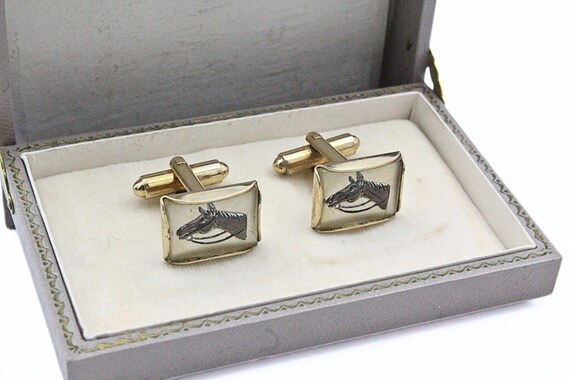 Boutons De Manchette Vintage Argentés Style Moyen Âge - Roi Et Chevalier, Art Déco