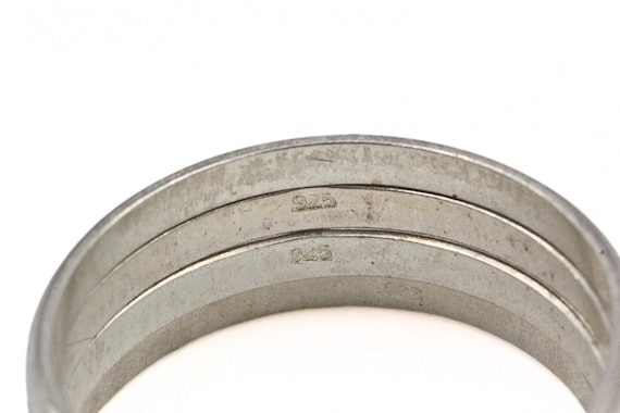 Vintage Sterling Silver Tested Stackable Four (4)… - image 8