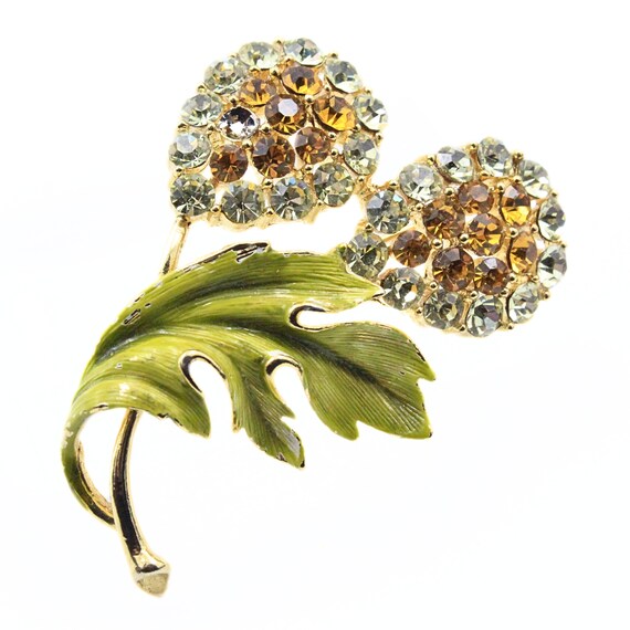 Exquisite Bedazzled Designer Yellow Rhinestones 4… - image 3