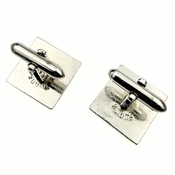 Swank Designer Signed MCM Rectangular Diagonal Ri… - image 7