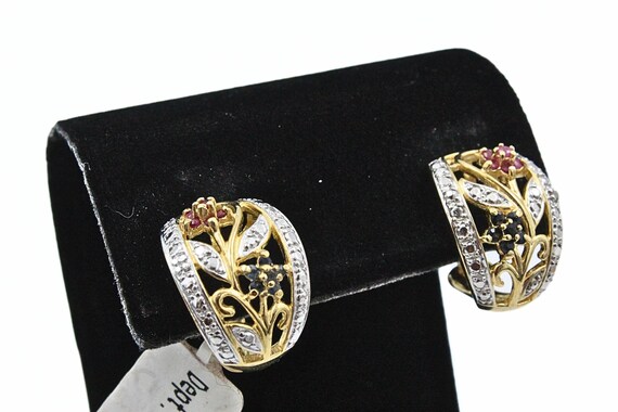 Mystical Sterling Silver Vermeil Lab Ruby Sapphir… - image 4