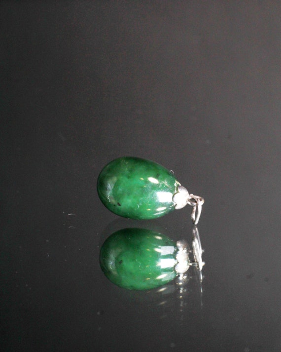 Sterling Silver Art Deco Nephrite Jade  Imperial … - image 9