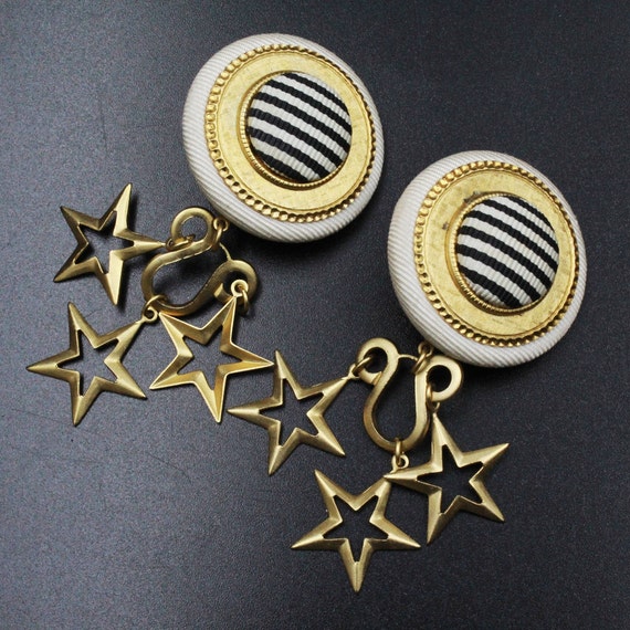 French Designer High End Fabric Star Dangles Mass… - image 7