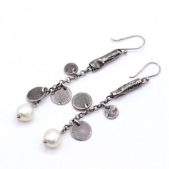 Silpada Retired Sterling Silver Long Dangle Pearl… - image 1