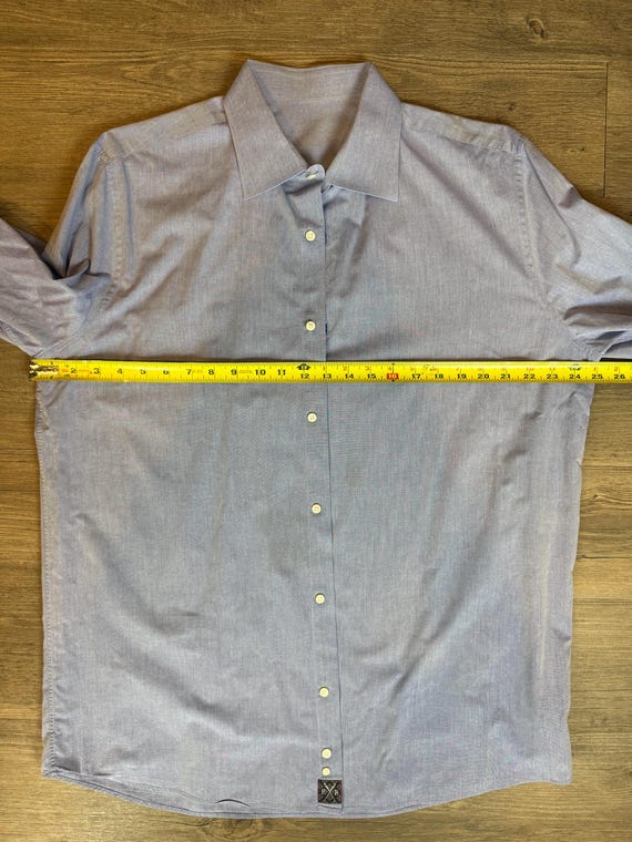 Custom Tailored Designer Solid Light Blue Cotton … - image 7