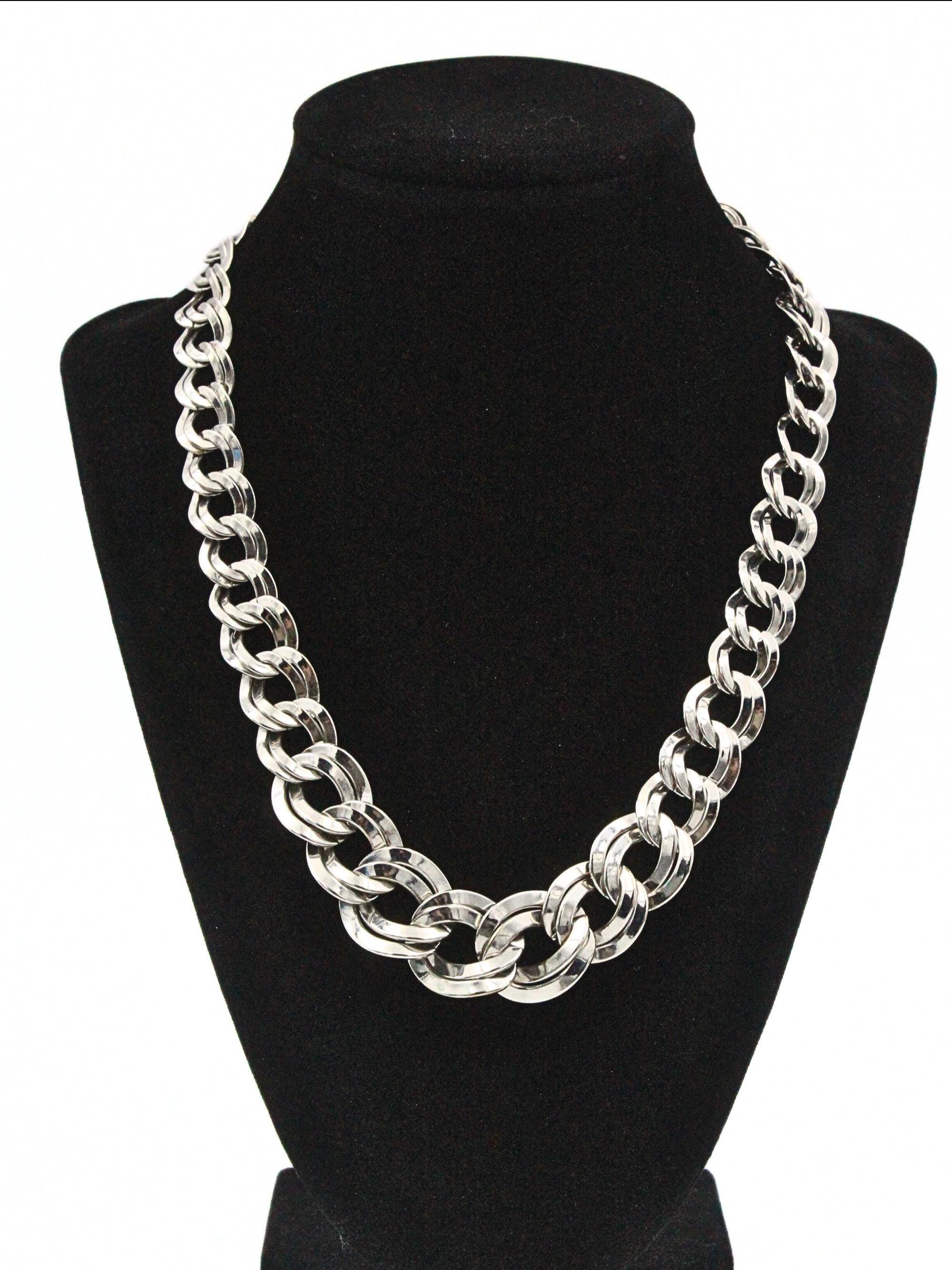 Monet double link silver necklace - Etsy 日本