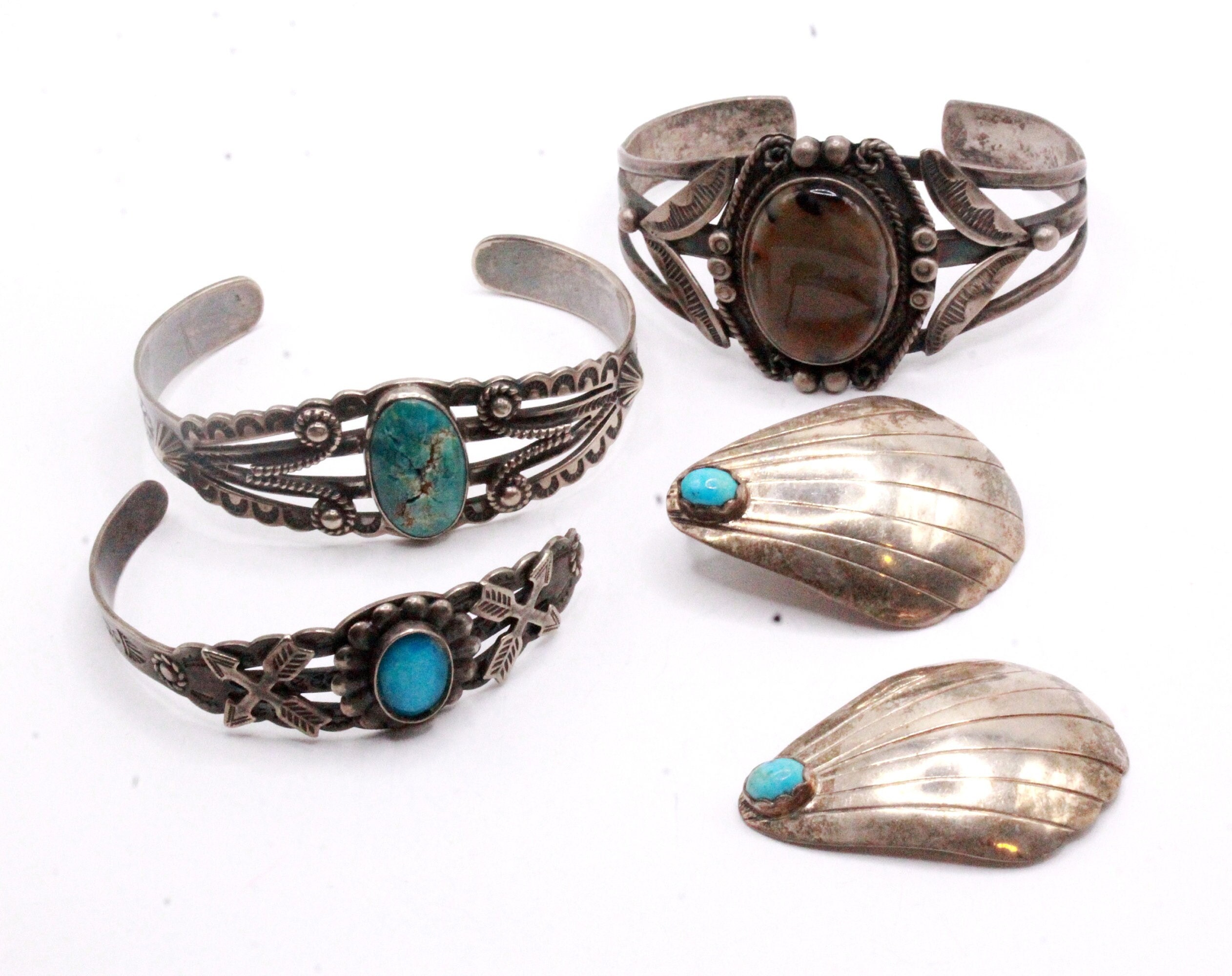 Vintage Sterling Silver Navajo Native American Harvey Era Broken