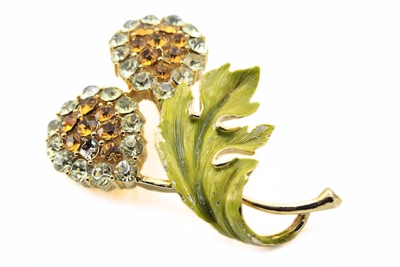 Exquisite Bedazzled Designer Yellow Rhinestones 4… - image 1