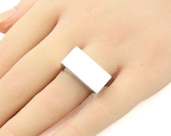 Studio Artisan Sterling Silver Modernist Architectural Sculptural Ring Sz 6