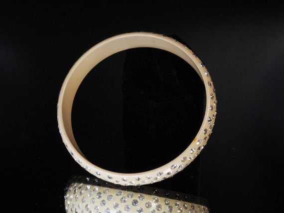 Antique Art Deco Paste Glass Celluloid Bangle Bra… - image 3