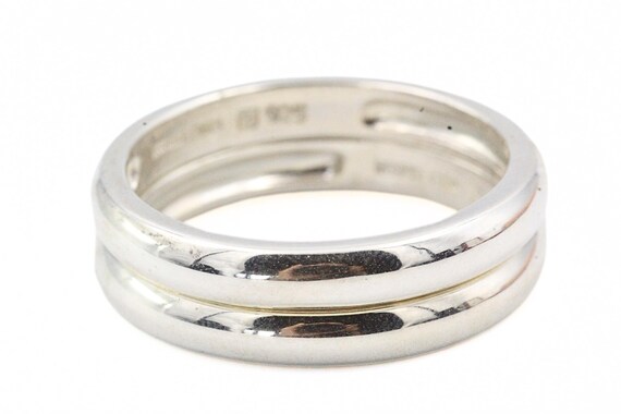 Exquisite Sterling Silver 925 Two Stackable Band … - image 7